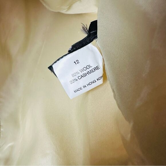 Tan Cashmere Wool Lined Jacket Women’s Size 12 Tag Is Cut - Picture 2 of 3